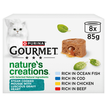 Gourmet Nature's Creations Mousse Chicken and Fish in Gravy Wet Cat Food 8x85g