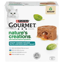 Gourmet Nature's Creations Mousse Chicken and Fish in Gravy Wet Cat Food 8x85g