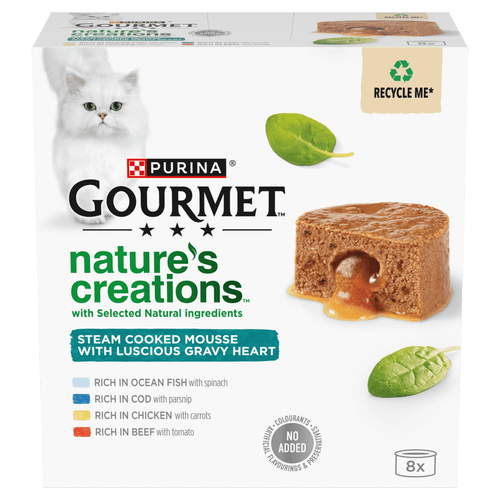 GOURMET Nature's Creations Gravy Heart Wet Cat Food 8x85g
