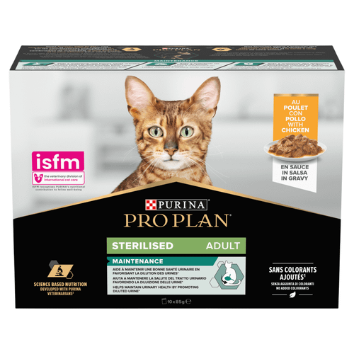 PRO PLAN Sterilised Chicken in Gravy Wet Cat Food 10x85g