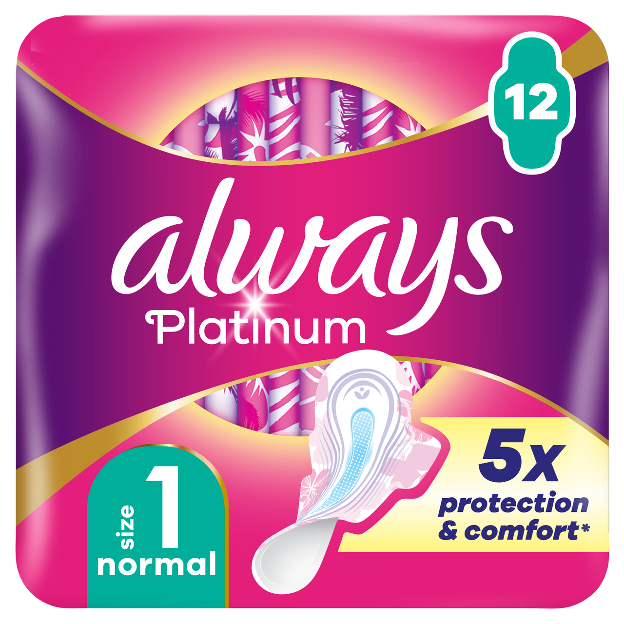 Always Platinum Normal Sanitary Towels With Wings Size 1 12 Pads