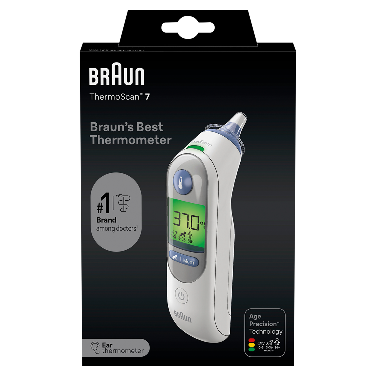 Image of Braun ThermoScan 7 with Age Precision Ear Thermometer 1 Thermometer