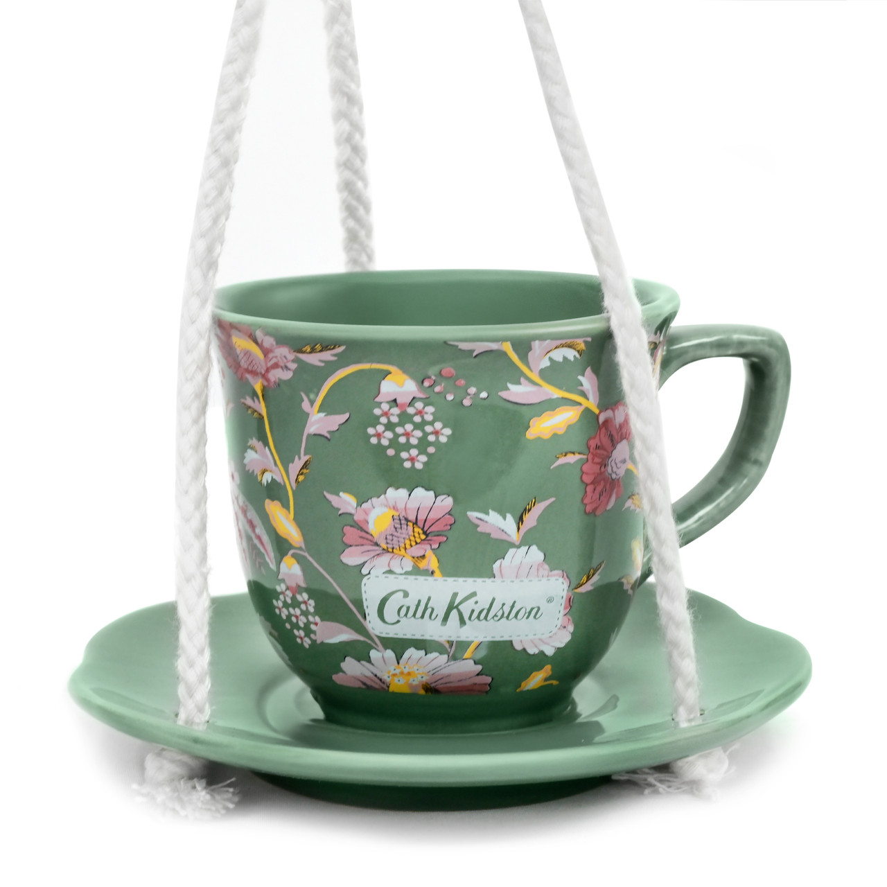 Cath Kidston Green Floral Ceramic Teacup Feeder