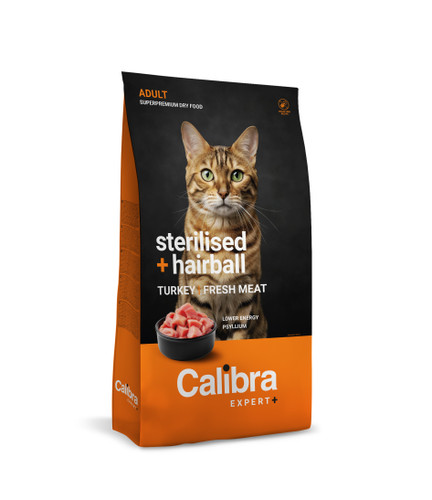 Calibra Cat EXPERT+ Sterilised & Hairball Dry Cat Food 1.5kg