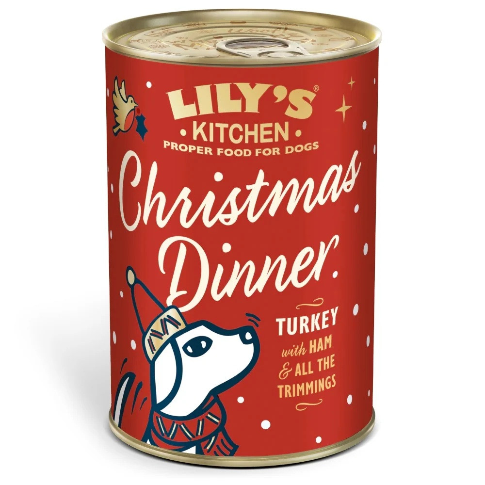 Lily's Kitchen Christmas Turkey and Ham for Dogs, Wet Food Can 400g