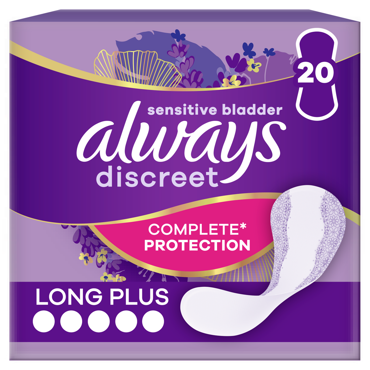 Always Discreet Incontinence Liners Long+ 20 Liners