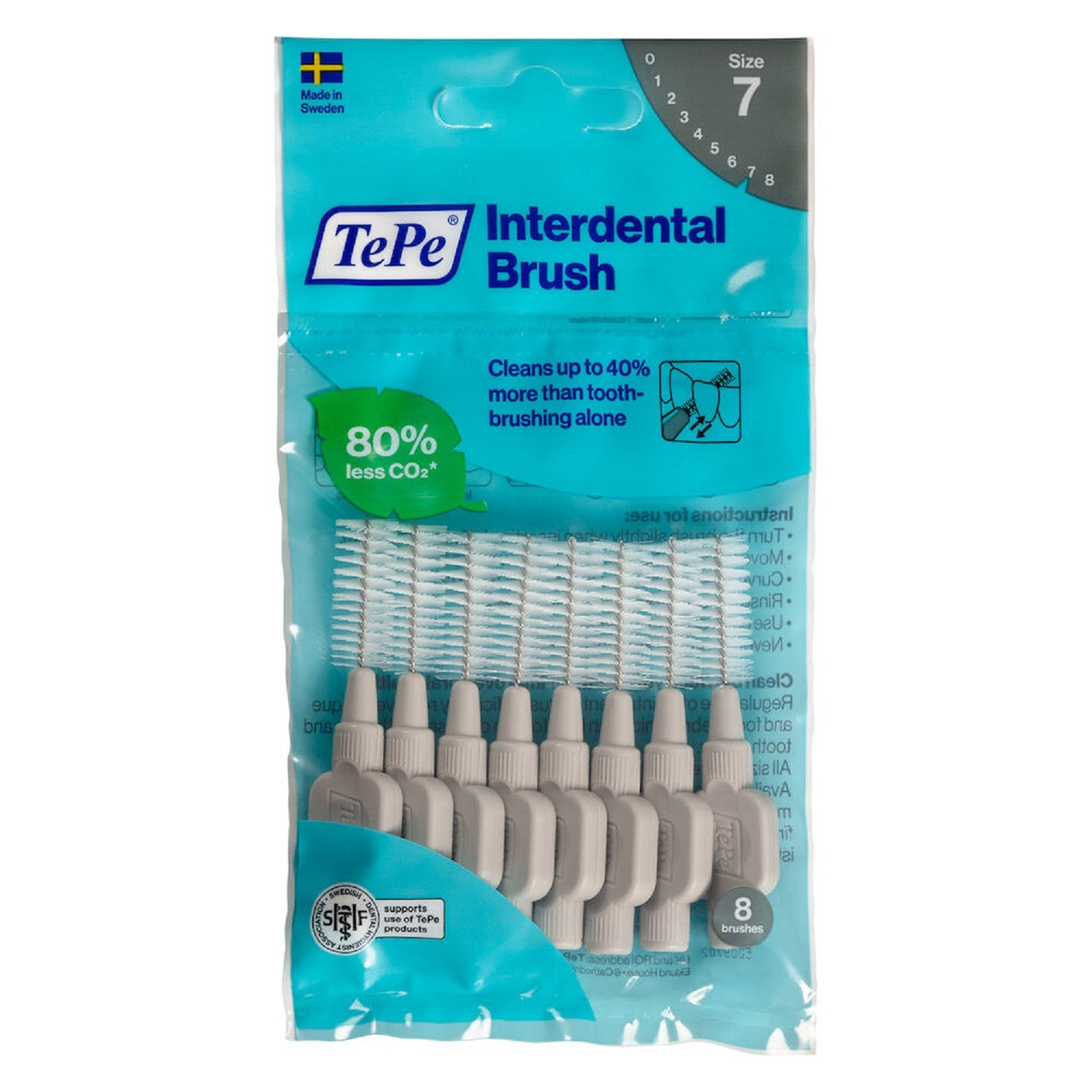TePe Interdental Brushes Original Grey 8 x 1.3mm Brushes