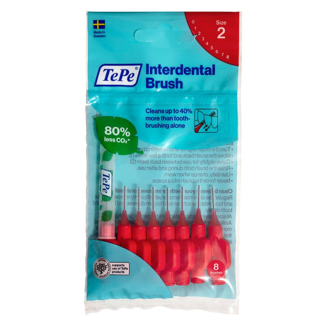 TePe Interdental Brushes Original Red 8 x 0.5mm Brushes