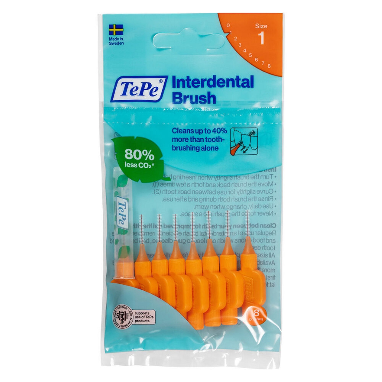 TePe Interdental Brushes Original Orange 8 x 0.45mm Brushes
