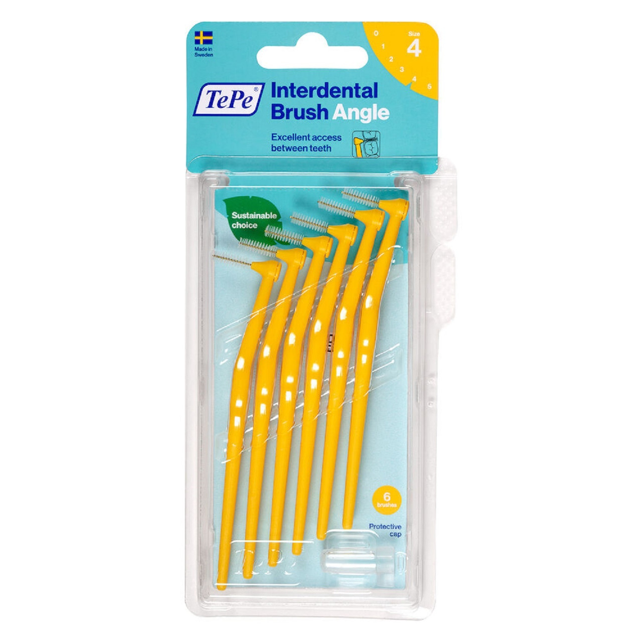 TePe Interdental Brushes Angle Yellow 6 x 0.7mm Brushes