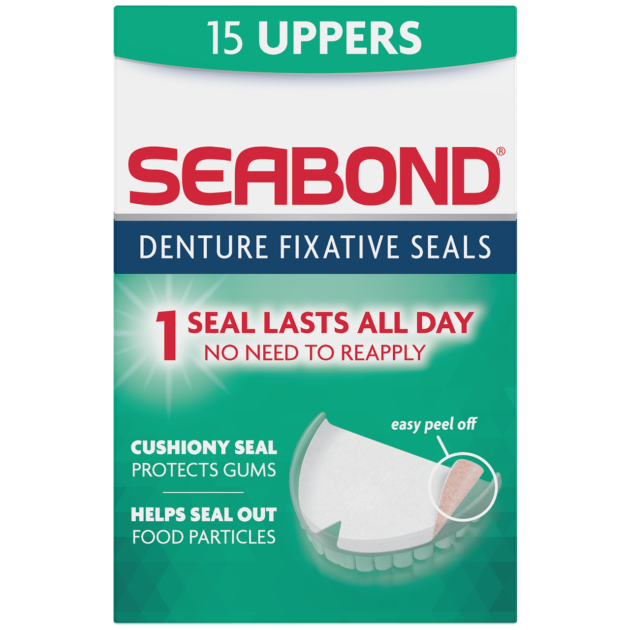 Seabond Denture Fixative Seals Uppers 15 Pack