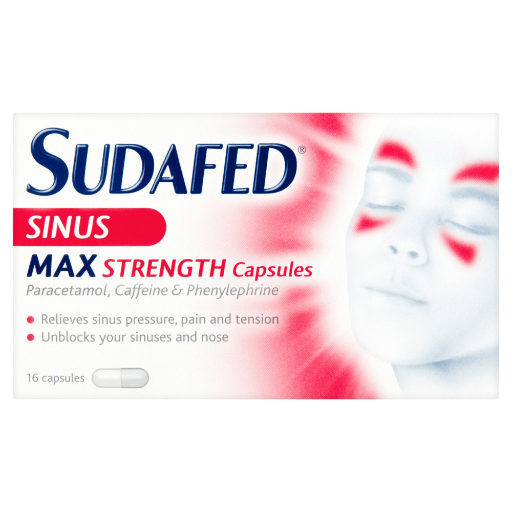 Sudafed Sinus Max Strength 16 Years + 16 Capsules