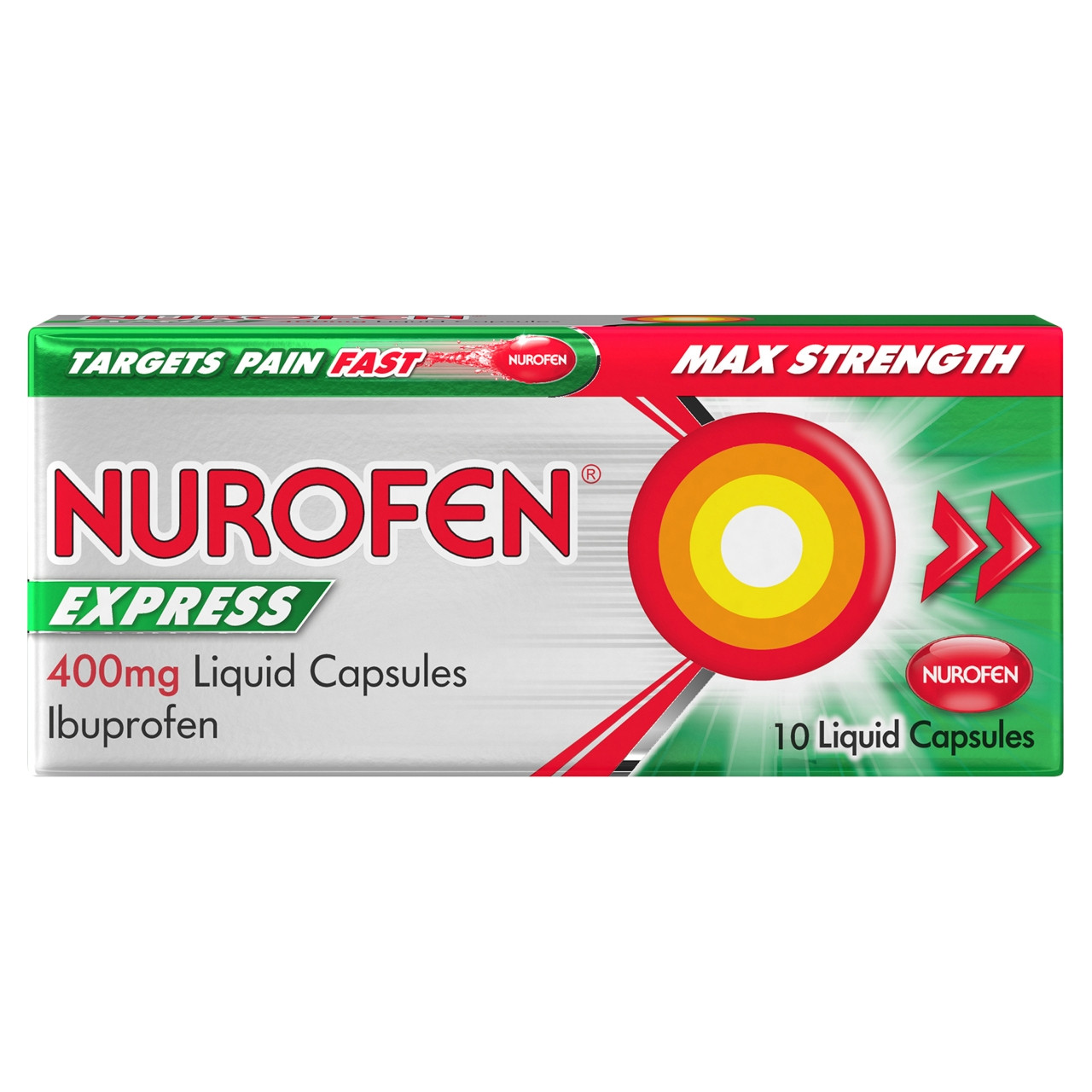 Nurofen Express Ibuprofen 400mg Liquid 10 Capsules