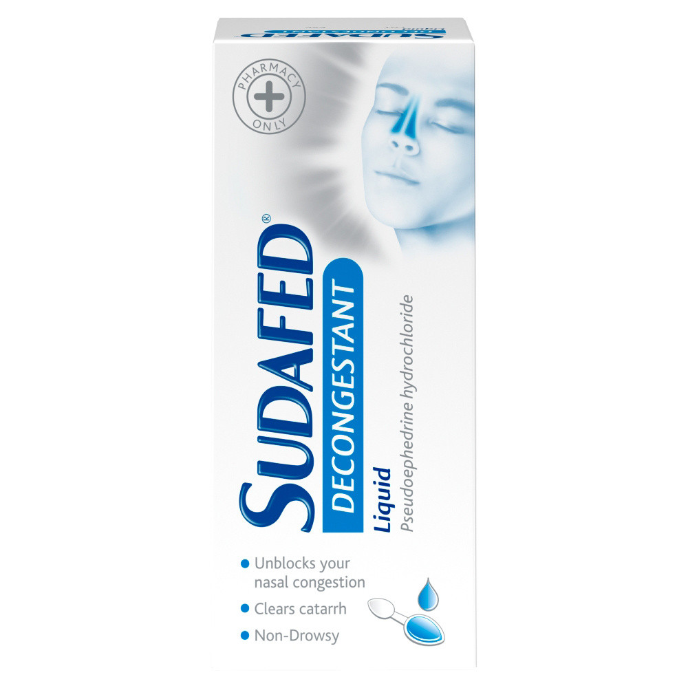 Click to view product details and reviews for Sudafed Decongestant Liquid 100ml.