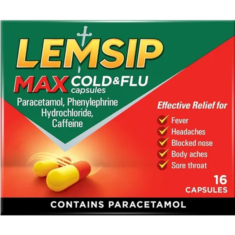 Click to view product details and reviews for Lemsip Max Cold Flu 16 Capsules.
