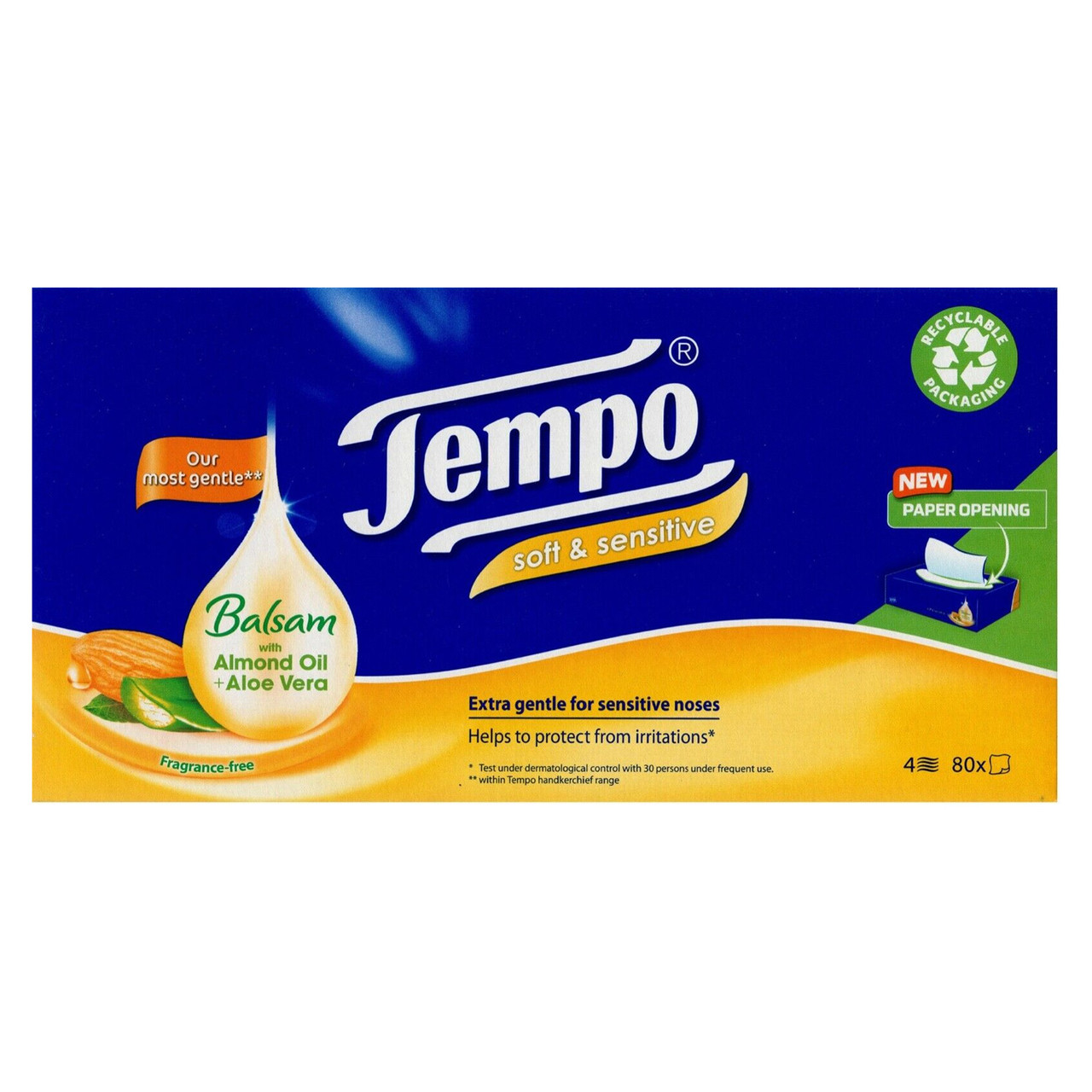 Click to view product details and reviews for Tempo Balsam Soft Sensitive Tissues Almond Oil Aloe Vera 80 Tissues.