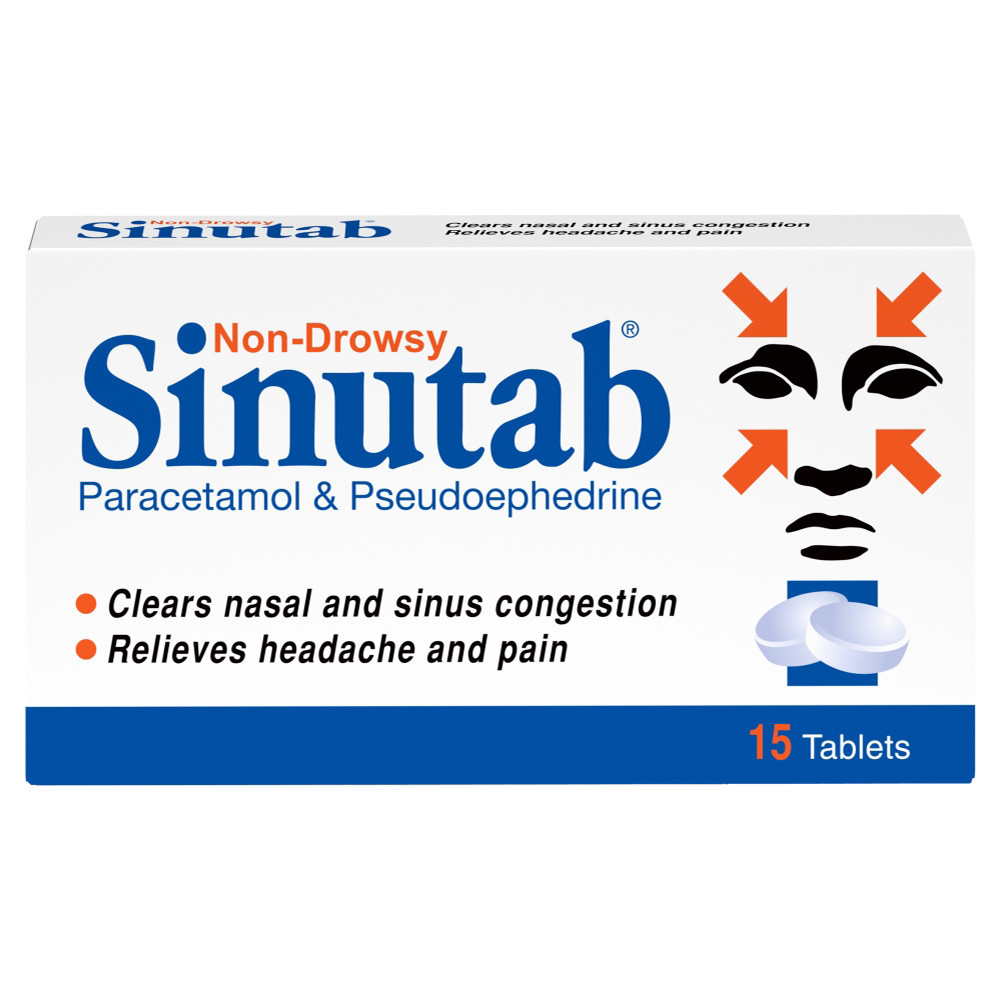 Click to view product details and reviews for Sinutab Non Drowsy 15 Tablets.