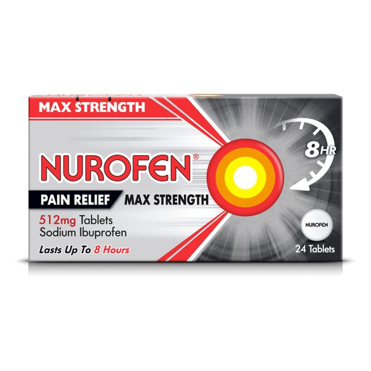 Nurofen Max Strength Pain Relief 512mg 24 Tablets