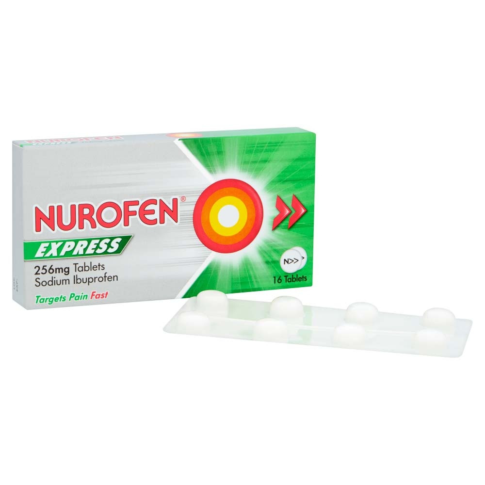 Click to view product details and reviews for Nurofen Express Ibuprofen 256mg 16 Tablets.