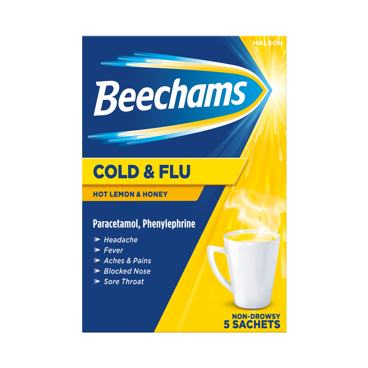 Click to view product details and reviews for Beechams Cold Flu Hot Lemon Honey 5 Sachets.