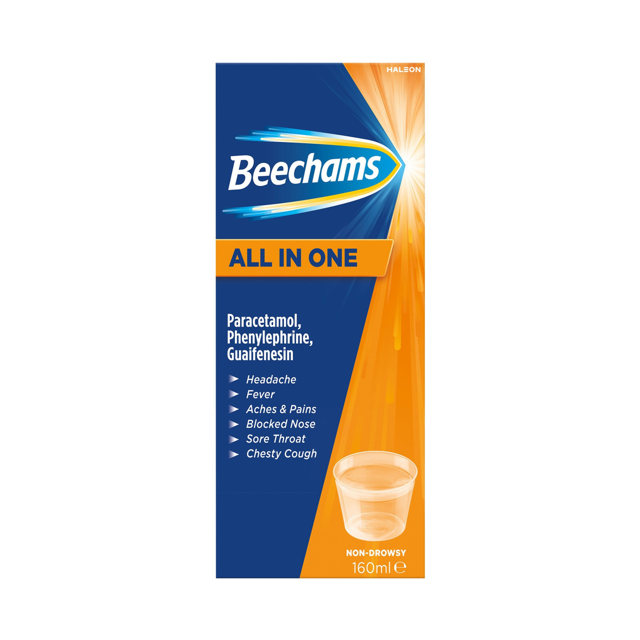 Click to view product details and reviews for Beechams All In One Liquid 160ml.