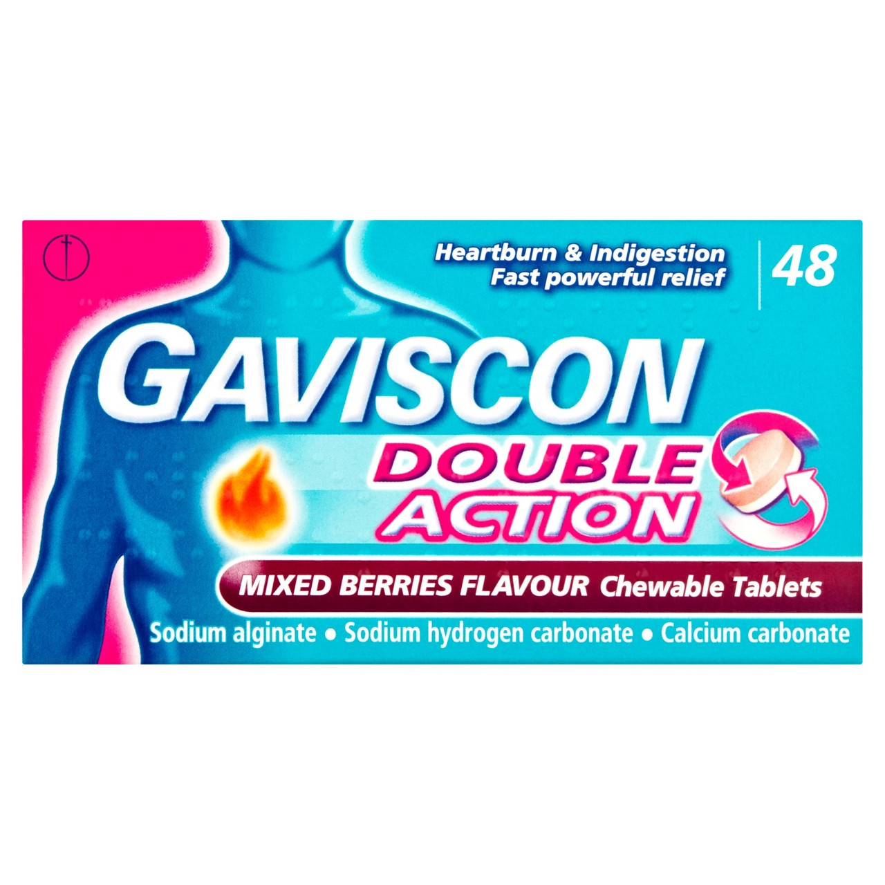 Click to view product details and reviews for Gaviscon Double Action Mixed Berry 48 Tablets.