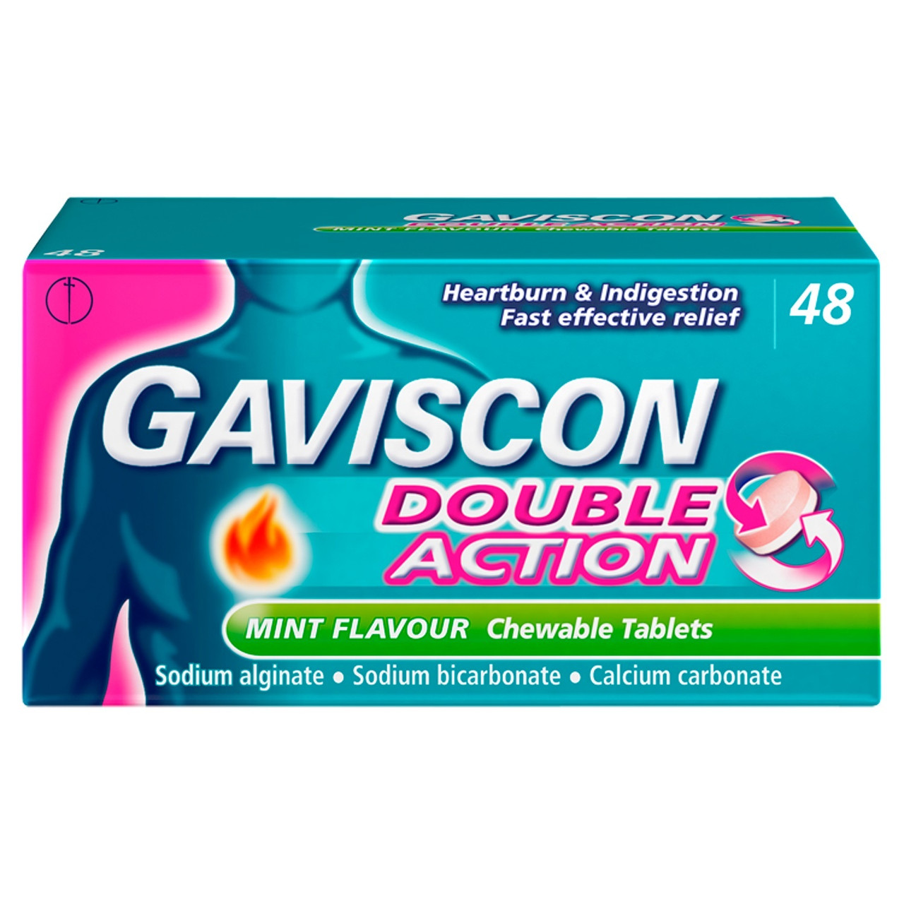 Click to view product details and reviews for Gaviscon Double Action Mint 48 Tablets.
