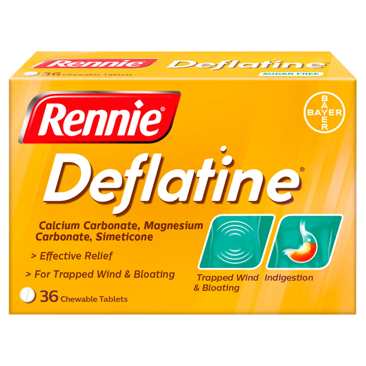 Deflatine Heartburn, Indigestion & Trapped Wind Relief 36 Tablets