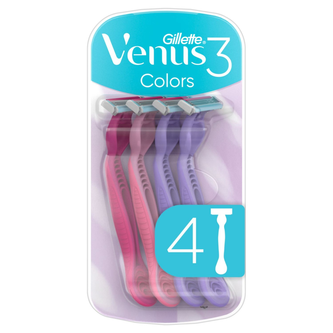Gillette Venus3 Colours Disposable Razors 4 Razors - 4 Razors Lloyds Pharmacy - Image 4