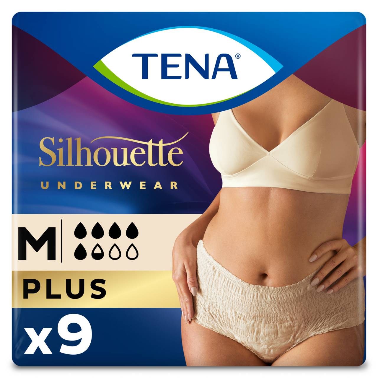 TENA Lady Silhouette Incontinence Pants Plus Medium 9 Pack