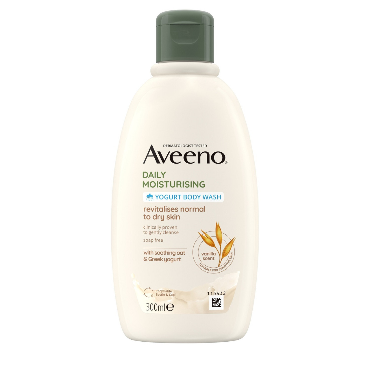 Aveeno Moisturising Yogurt Body Wash Vanilla & Oat Scent 300Ml