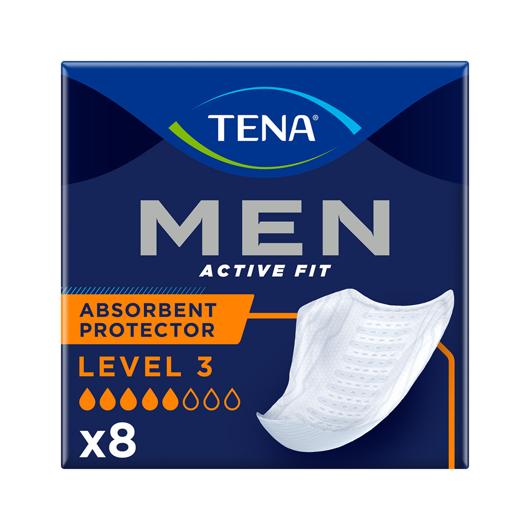 Tena Men's Level Incontinence Absorbent Protector 8 Pack Size 3