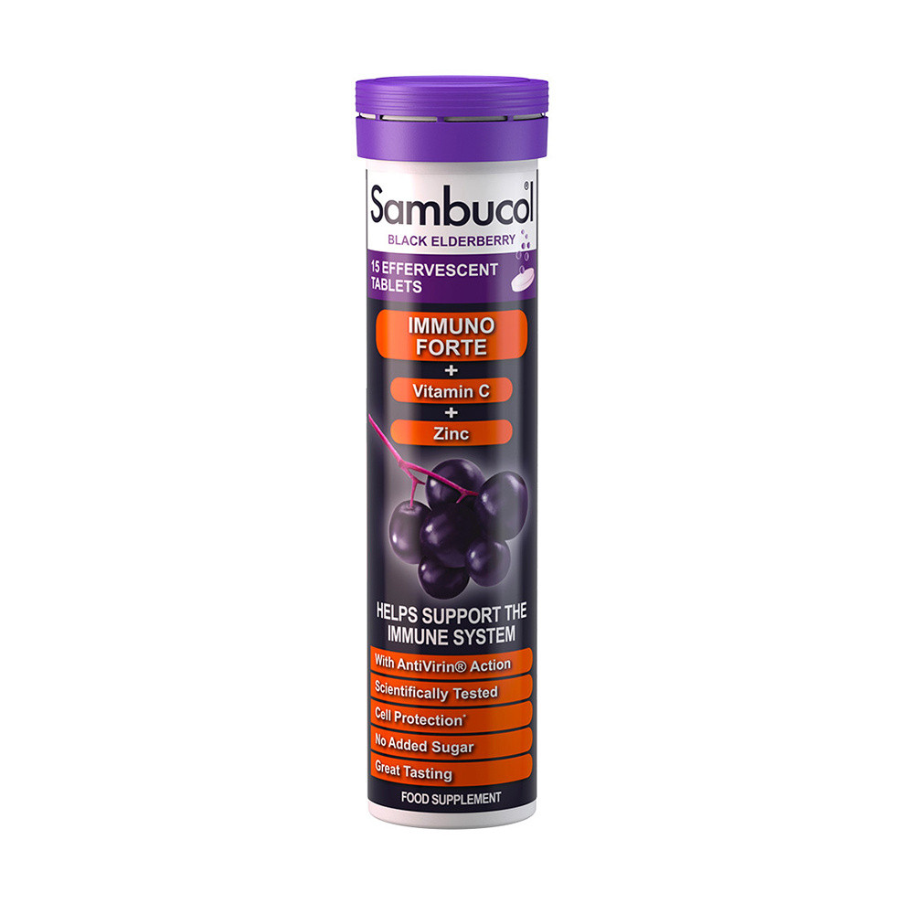 Click to view product details and reviews for Sambucol Immuno Forte Black Elderberry Effervescent 15 Tablets. Click to view product details and reviews for Sambucol Immuno Forte Black Elderberry Effervescent 15 Tablets.