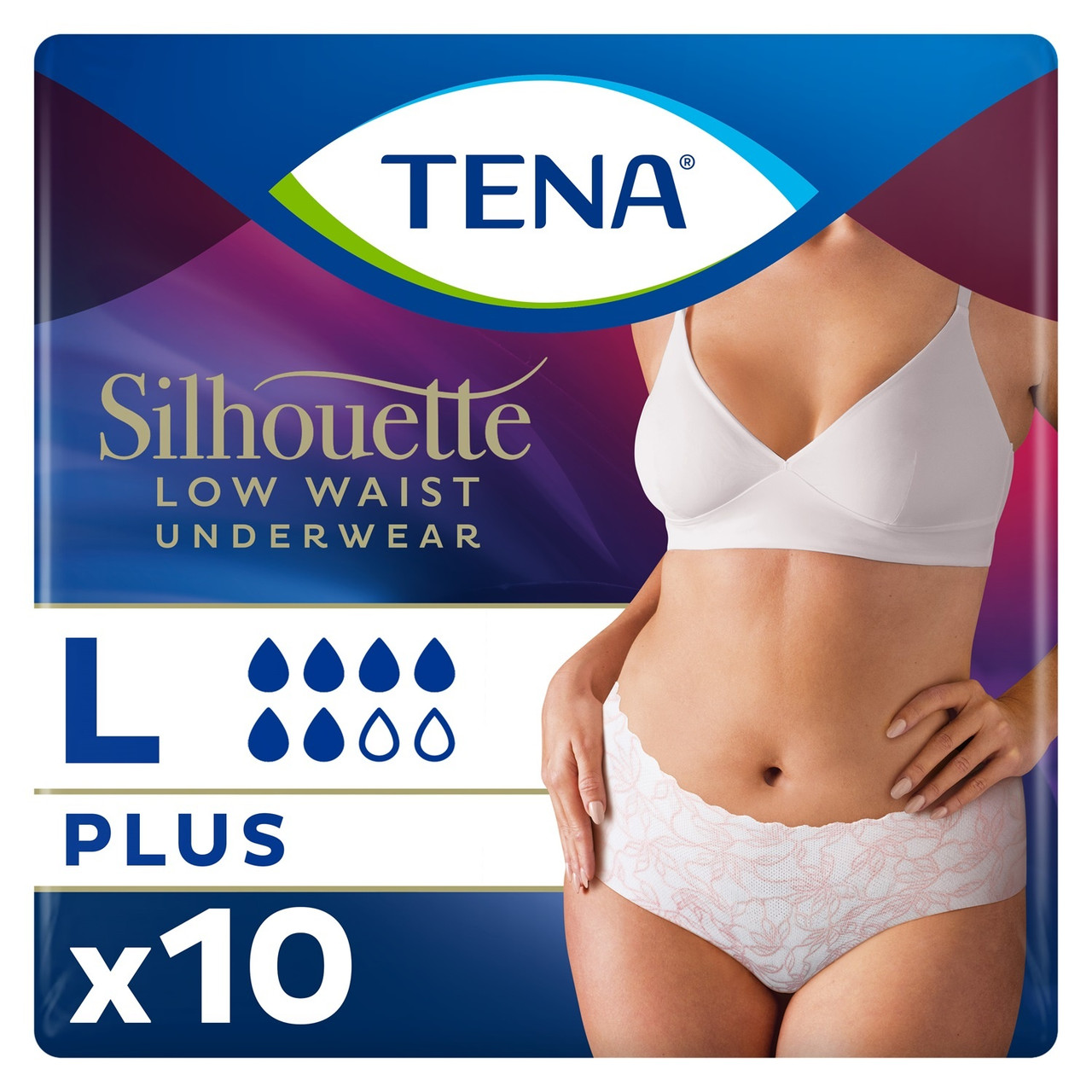 Click to view product details and reviews for Tena Silhouette Plus Low Waist White Large 10 Pack. Click to view product details and reviews for Tena Silhouette Plus Low Waist White Large 10 Pack.