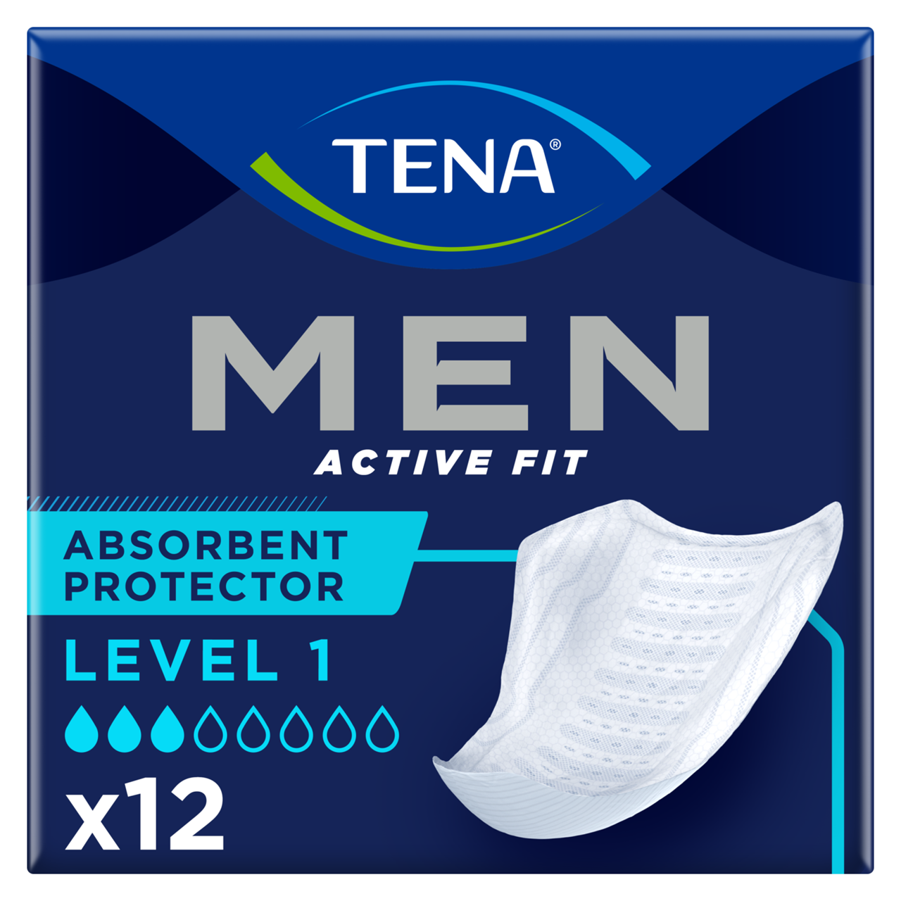 Tena Men's Level Incontinence Absorbent Protector 12 Pack Light Size 1