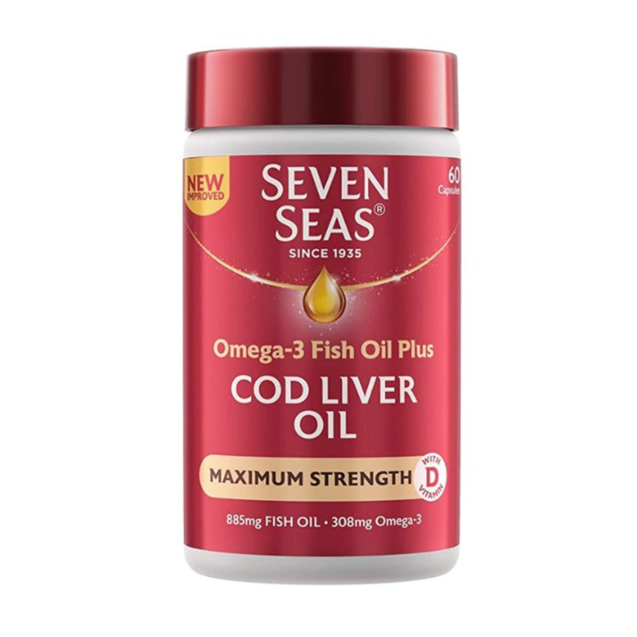 Seven Seas Cod Liver Oil Maximum Strength 60 Capsules