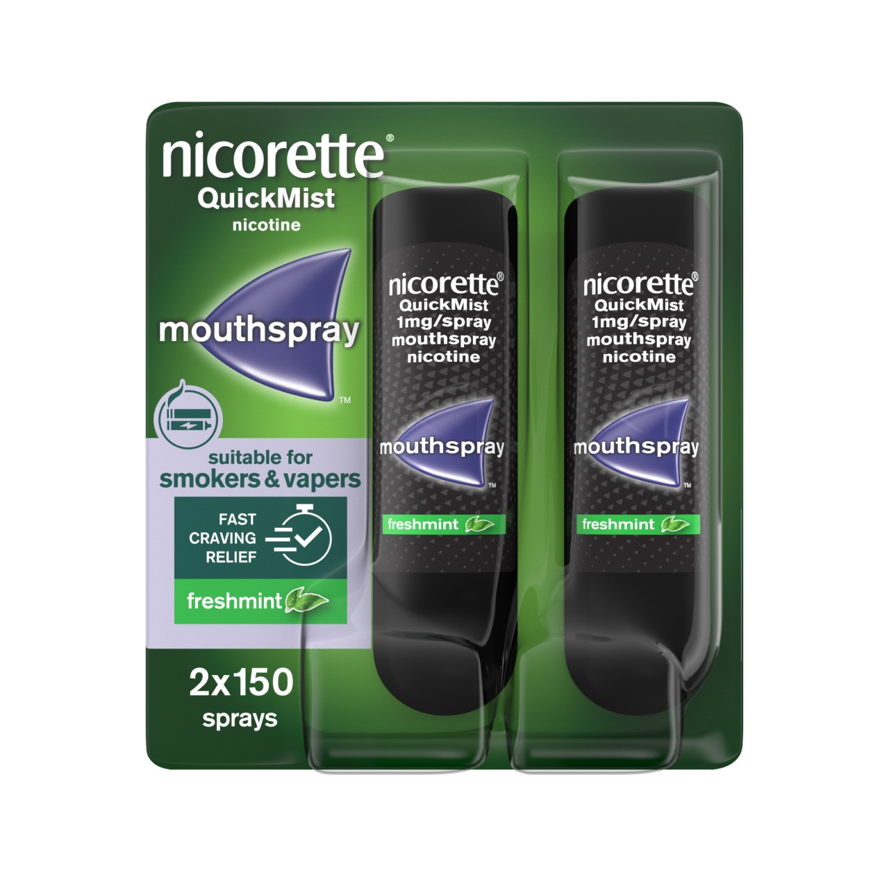 Click to view product details and reviews for Nicorette Quickmist Freshmint 1mg Mouth Spray Duo Pack.