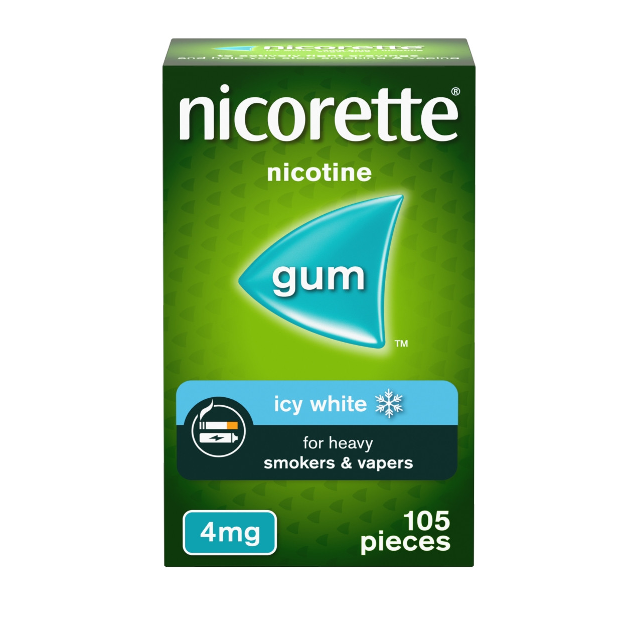 Click to view product details and reviews for Nicorette Gum 4mg Icy White 105 Pieces.