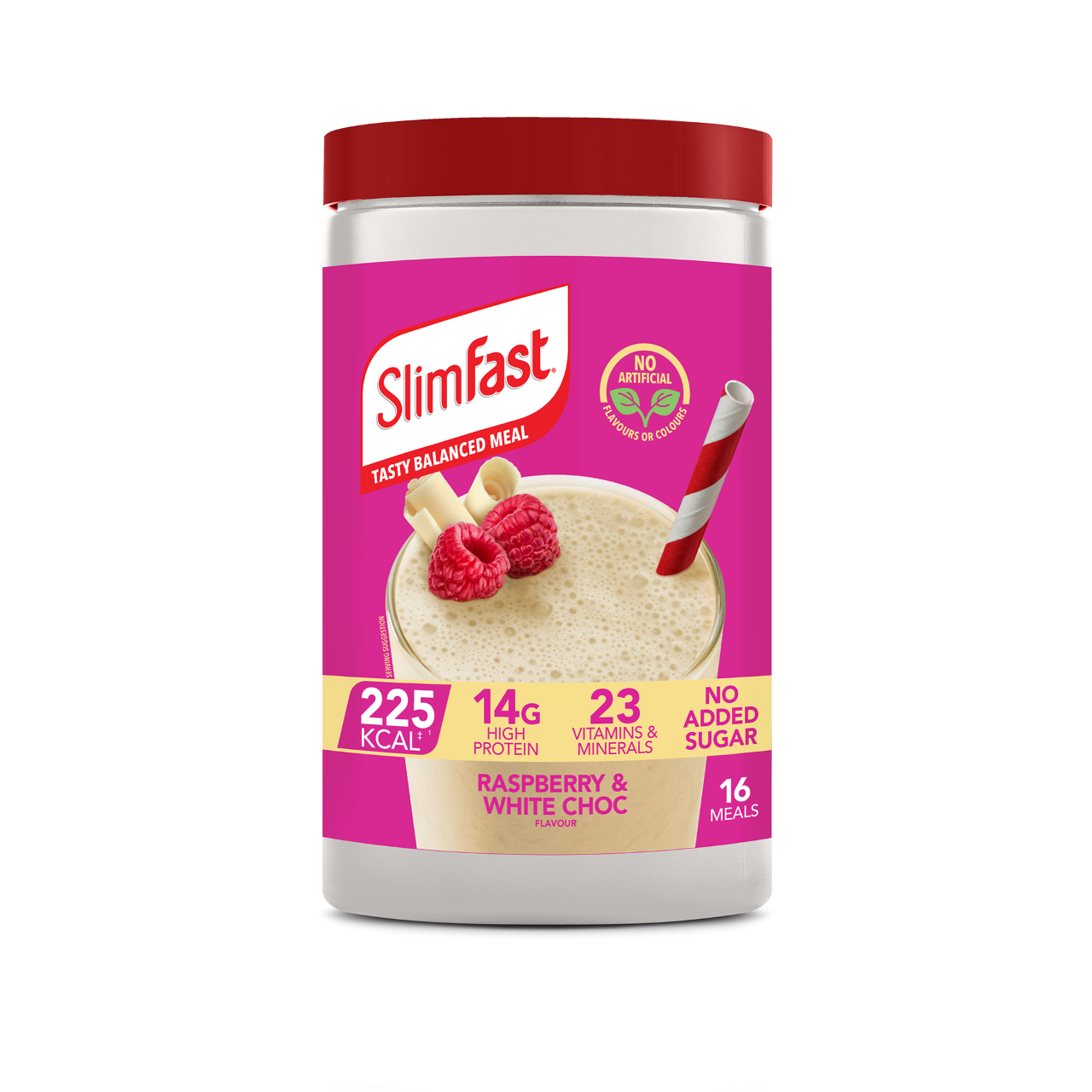SlimFast Powder Tin Raspberry & White Chocolate 584g