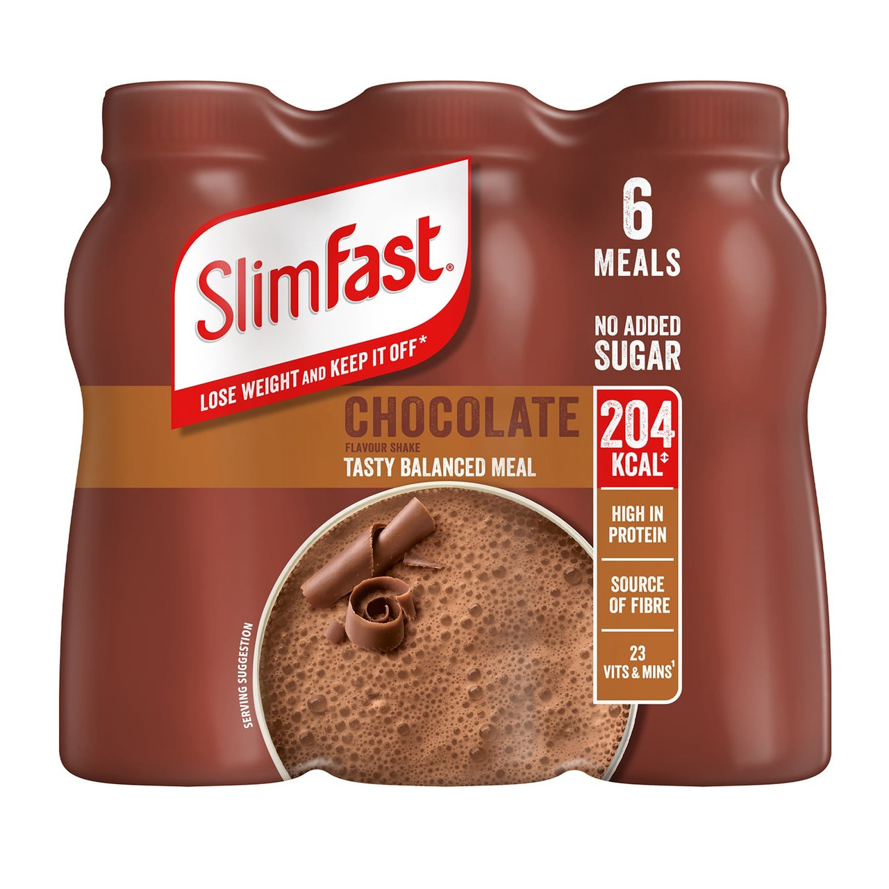SlimFast Milkshake Multipack Bottle Chocolate 6x325ml