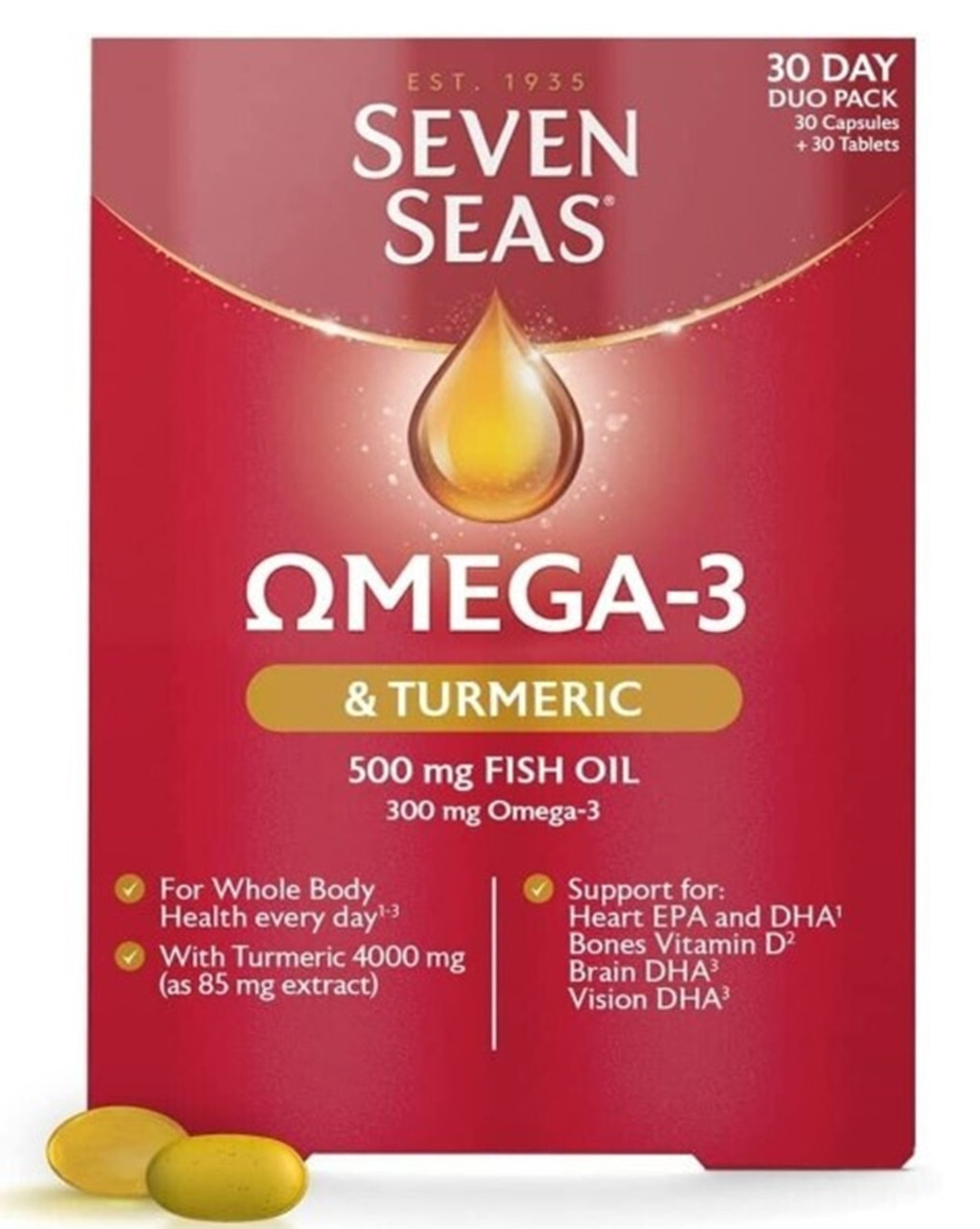 Seven Seas Omega-3 & Turmeric 30 Day Duo Pack (30+30) x 2 **only £14.98/pack** - Image 16