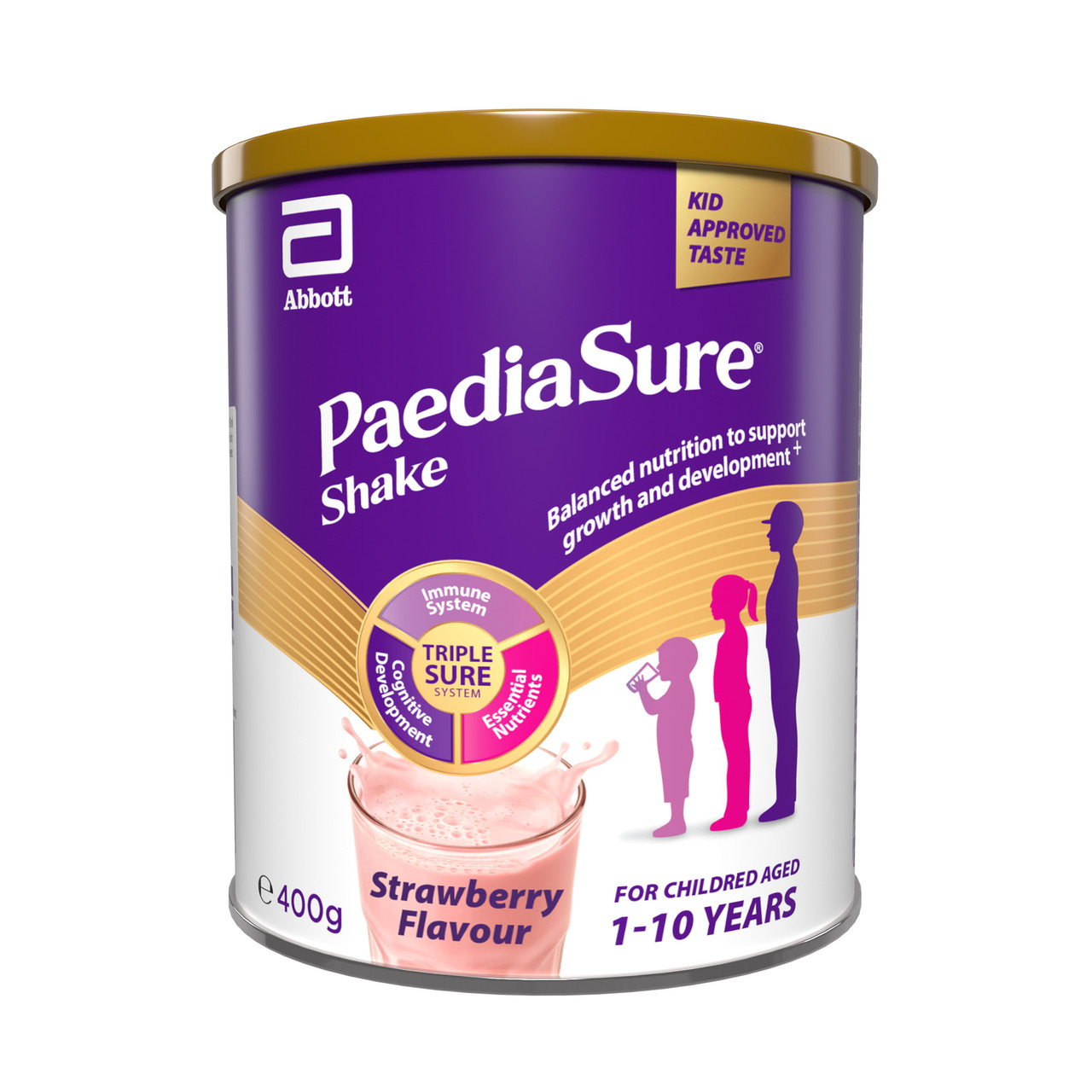 Paediasure Shake Powder Strawberry Flavour Multivitamin Drink For Kids 400G