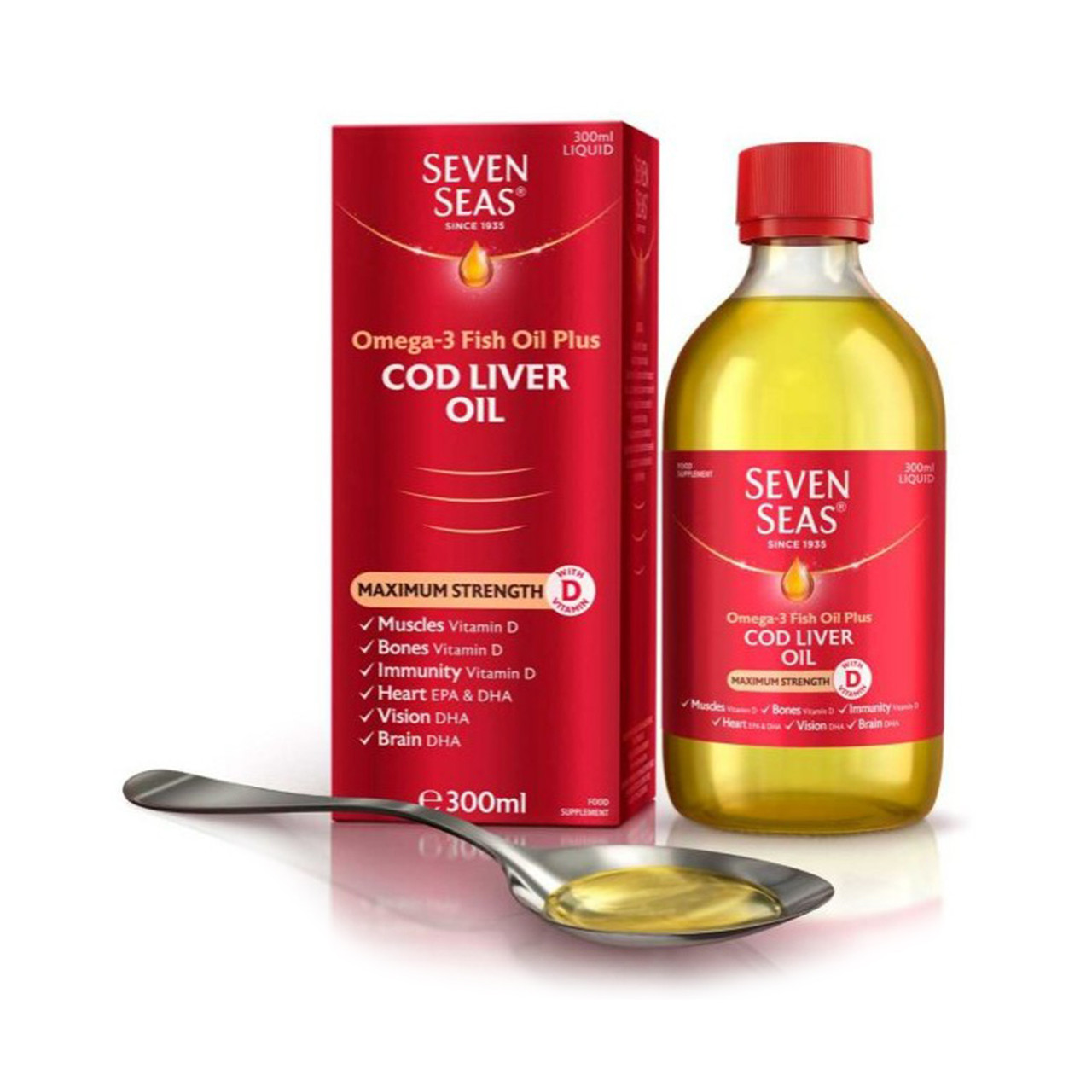 Click to view product details and reviews for Seven Seas Cod Liver Oil Maximum Strength Liquid 300ml.