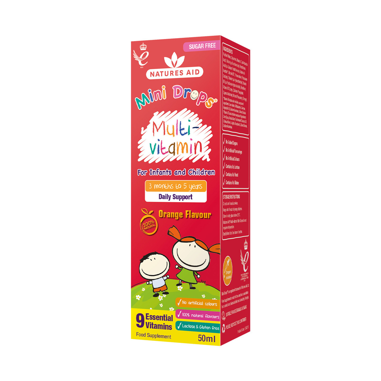 Natures Aid Orange Children's Multi-Vitamin Mini Drops 50Ml