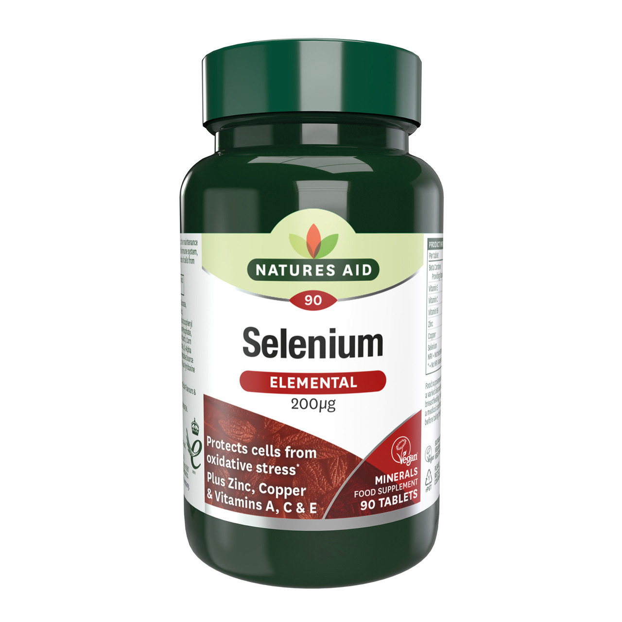 Natures Aid Selenium 200ug With Zinc And Vitamins A C E 90 Tablets Natures Aid Selenium 200ug With Zinc And Vitamins A C E 90 Tablets