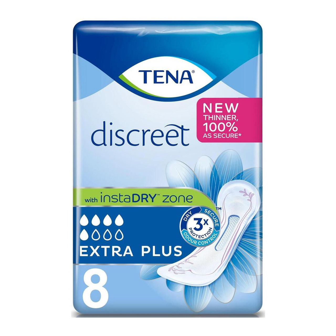 Tena Women's Lady Discreet Extra Plus Incontinence Pads Pack Size 8