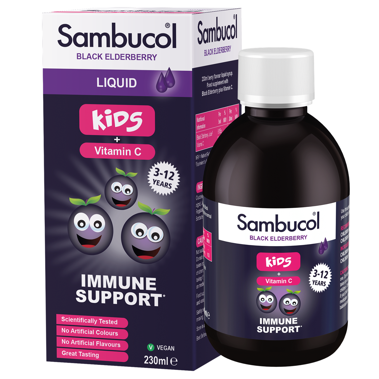 Sambucol Natural Black Elderberry Kids Liquid | Vitamin C | Immune Support Supplement | 230ml - Image 6