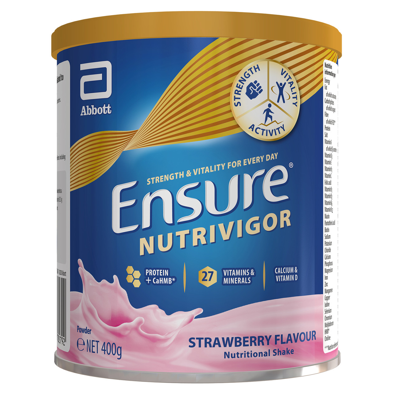 Click to view product details and reviews for Ensure Nutrivigor Shake Strawberry Flavour 400g.