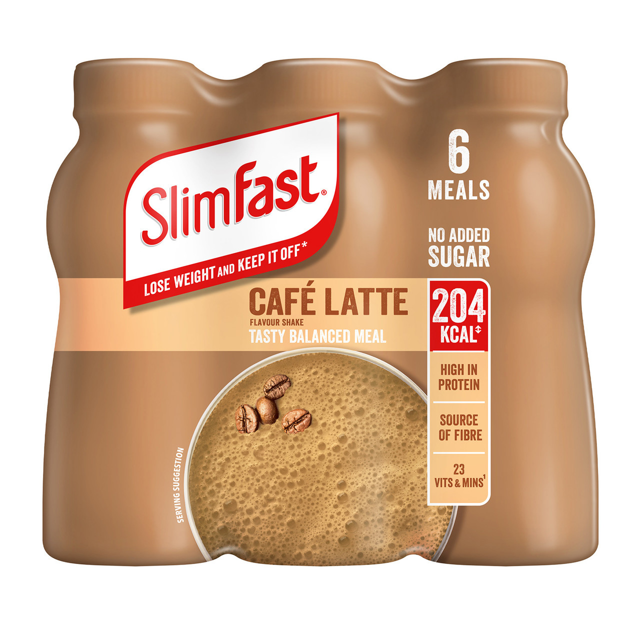 SlimFast Milkshake Multipack Bottle Cafe Latte 6x325ml