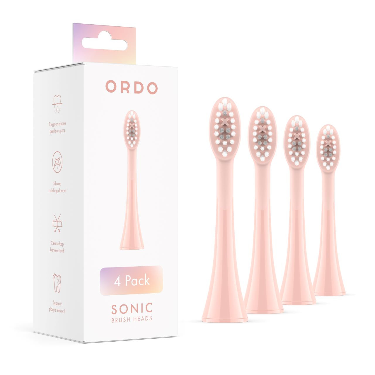 Ordo Unisex Rose Gold Sonic+ Toothbrush Head Charcoal Grey 4 Pack In - Image 7